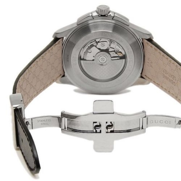 Gucci Men's Automatic Chrono Black Leather Watch - Picture 4 of 4